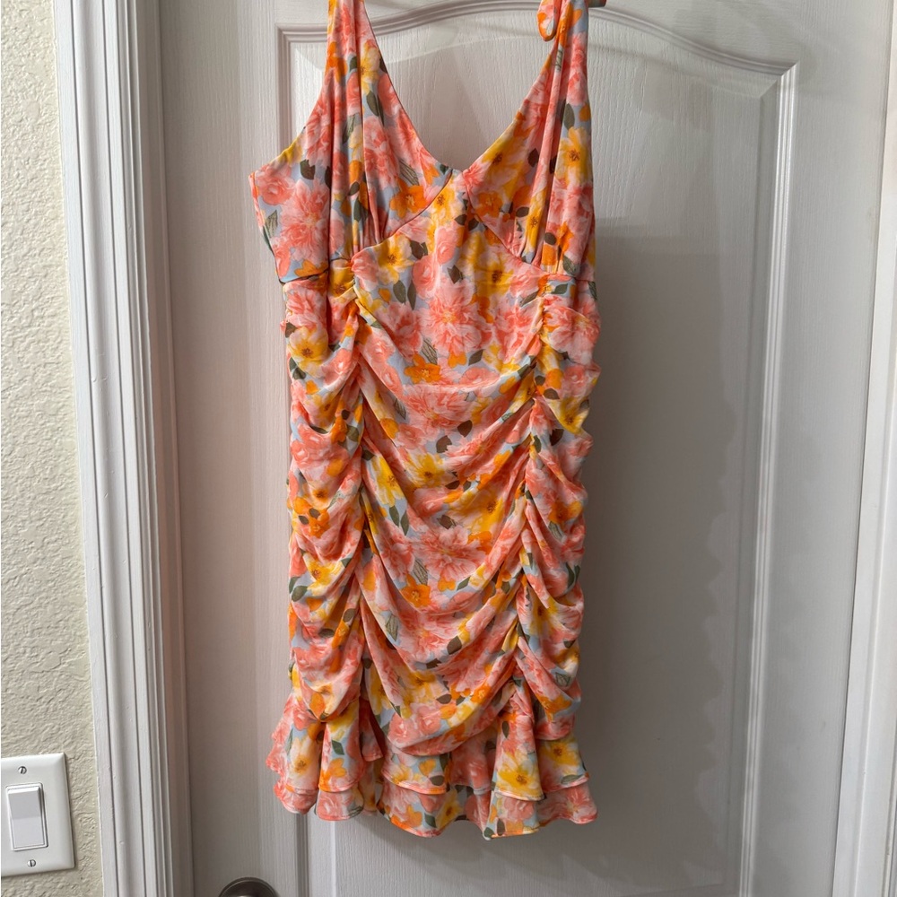 Lily Rose Pink and Orange Floral Mini Dress